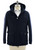 Kired Navy Blue Cashmere Down Field Jacket Coat With Removable Hood