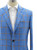 Sartorio Blue Brown Windowpane Wool Silk Linen Sport Coat
