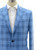 Sartorio Blue Plaid Wool Silk Linen Sport Coat
