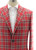 Sartorio Napoli Red Gray Plaid Cashmere Silk Sport Coat