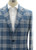 Sartorio Napoli Blue Plaid Wool Silk Cotton Blend Sport Coat