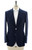 Sartorio Dark Navy Blue Solid Wool Peak Lapel Sport Coat