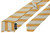 Kiton Napoli Yellow Brown Gray Stripe Silk Linen Tie