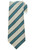 Kiton Napoli Turquoise Blue Gray Stripe Silk Linen Tie