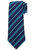 Kiton Napoli Blue Stripe Silk Linen Tie