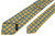 Kiton Napoli Yellow Blue Geometric Printed Silk Tie