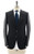 Isaia Napoli Black Micro Herringbone 100% Wool Suit