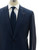Isaia Napoli Dark Blue Herringbone 100% Wool Suit