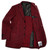 Kiton Red Black Check Cashmere Silk Sport Coat
