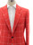 Kiton Napoli Red Windowpane Cashmere Wool Silk Linen Sport Coat