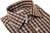 Kiton Napoli Brown White Check Superfine Cotton Men's Italian Dress Shirt