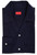 Isaia Napoli Dark Blue Solid Linen Camp Collar Chest Pockets Sport Shirt