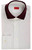 Isaia Napoli White With Burgundy Polo Collar Cotton Sport Shirt