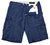Kiton Napoli Blue Linen Cargo Shorts