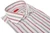 Isaia Napoli Mix Dress Shirt Burgundy Gray White Stripe Cotton Spread Collar