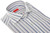 Isaia Napoli Mix Dress Shirt Blue White Stripe Cotton Spread Collar