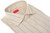 Isaia Napoli Mix Sport Shirt Beige Navy Blue Stripe Cotton Silk Spread Collar