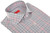 Isaia Napoli Mix Dress Shirt Blue Red White Check Cotton Spread Collar