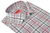Isaia Napoli Mix Dress Shirt Red Blue Gray Check Cotton Spread Collar