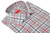 Isaia Napoli Mix Dress Shirt Red Blue Gray Check Cotton Spread Collar