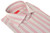 Isaia Napoli Mix Dress Shirt Red Brown Stripe Cotton Spread Collar