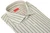 Isaia Napoli Mix Dress Shirt Green Beige White Stripe Cotton Spread Collar