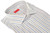 Isaia Napoli Mix Dress Shirt Blue Brown White Stripe Cotton Spread Collar