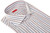 Isaia Napoli Mix Dress Shirt Burgundy Blue White Stripe Cotton Spread Collar