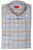 Isaia Napoli Italia Dress Shirt Brown Blue White Check Cotton Spread Collar