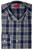 Isaia Napoli Mix Dress Shirt Dark Blue Gray Plaid Cotton Spread Collar