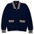 Isaia Napoli Blue Brown Sweater Full Zip Fine Ribbed Cashmere Cotton Knit