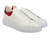 Kiton White Red Calfskin Leather Lace-Up Sneakers Shoes