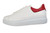 Kiton White Red Calfskin Leather Lace-Up Sneakers Shoes