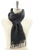 Kiton Scarf Cashmere Dark Gray Logo Embroidery