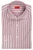 Isaia Napoli Italia Dress Shirt Burgundy White Stripe Cotton Spread Collar