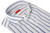 Isaia Napoli Mix Dress Shirt Blue White Stripe Cotton Spread Collar