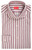 Isaia Napoli Mix Dress Shirt Burgundy Stripe Cotton Silk Spread Collar