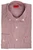 Isaia Napoli Sport Shirt Burgundy White Stripe Cotton Spread Collar