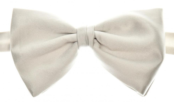 Brioni Bow Tie Silk Silver-Gray
