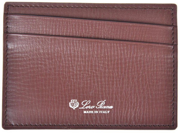 Loro Piana City Mini Credit Card Holder Leather Brown