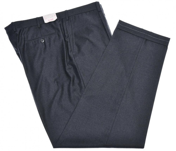 Brioni Pants 'Cortina' Light Flannel 150's Wool Size 42 Dark Gray