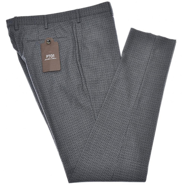 PT01 Pants Super Slim Fit Wool Stretch Size 36 Gray