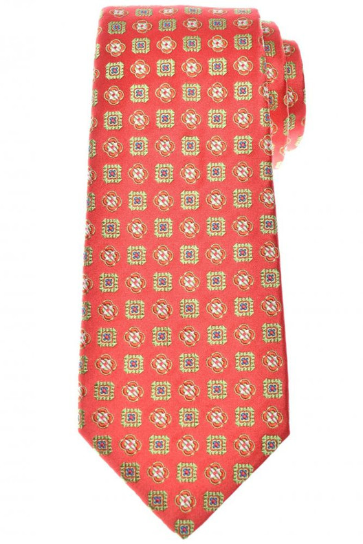 Kiton Tie Red Geometric