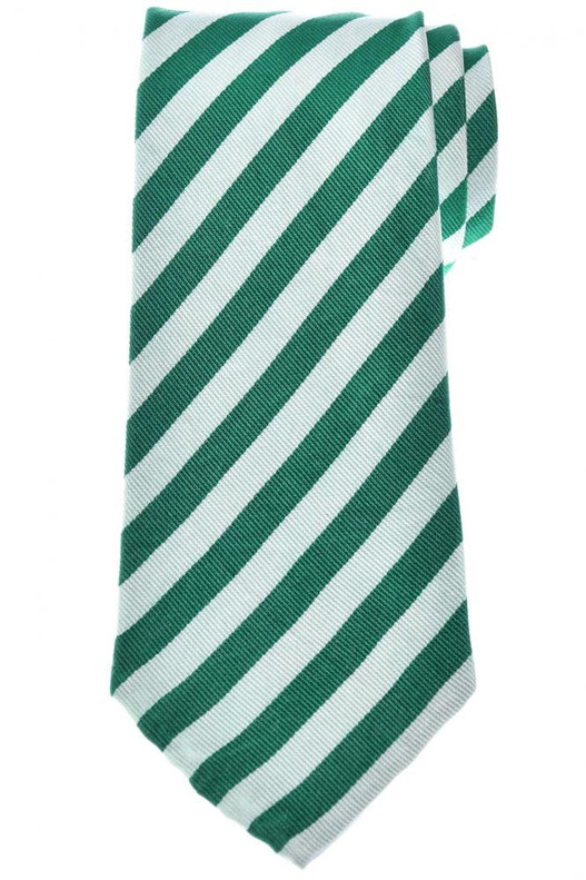 Cesare Attolini 'Unlined' Silk Tie Green Stripe