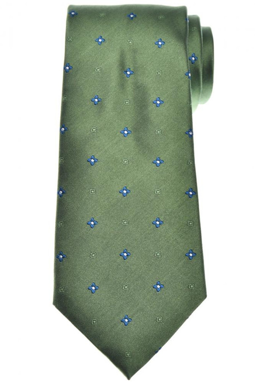 Cesare Attolini Silk Tie Green Blue Geometric