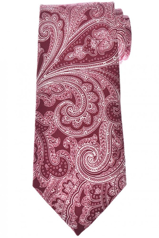 Cesare Attolini Silk Tie Red Paisley