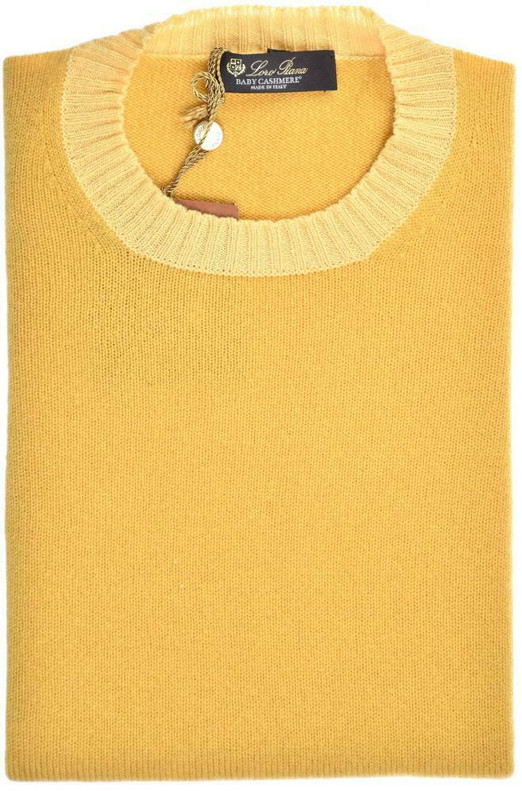 Loro Piana Crewneck Sweater Baby Cashmere Size 3XLarge Yellow