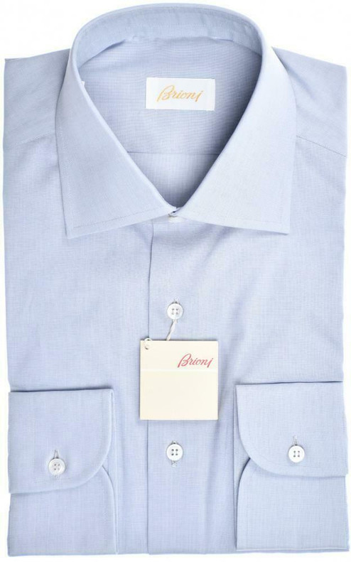 Brioni Dress Shirt Superfine Cotton Size 15 Blue
