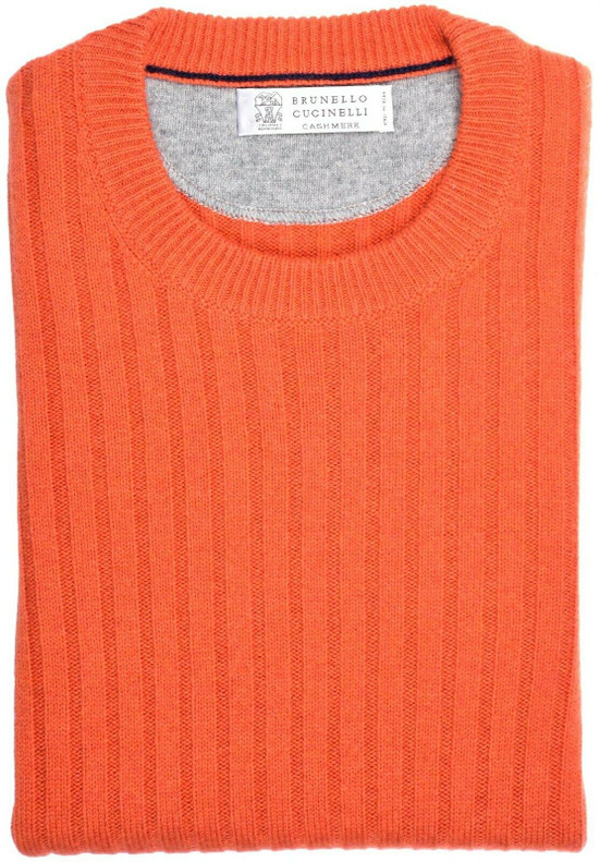 Brunello Cucinelli Sweater Crew Size Medium Orange