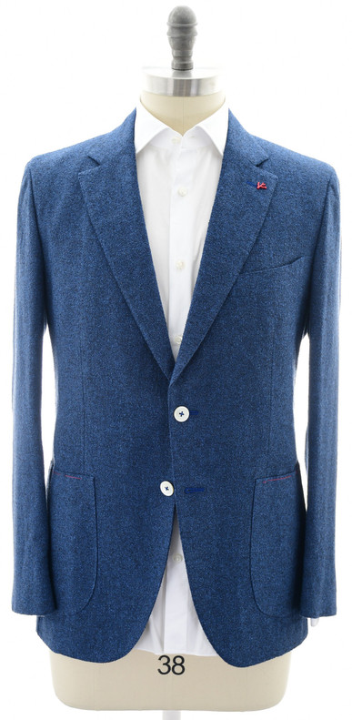 Isaia Sport Coat Jacket 'Sailor' Size 44 Blue